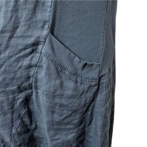 100% LIN BLANC Blue Linen Pocket Dress M - Picture 4 of 10